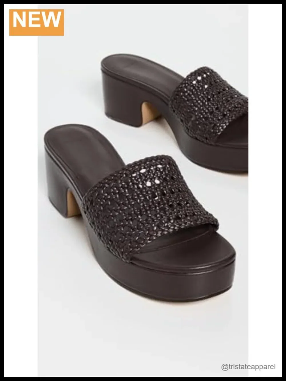Vince Margo Woven Leather Platform Sandals Chunky Heel